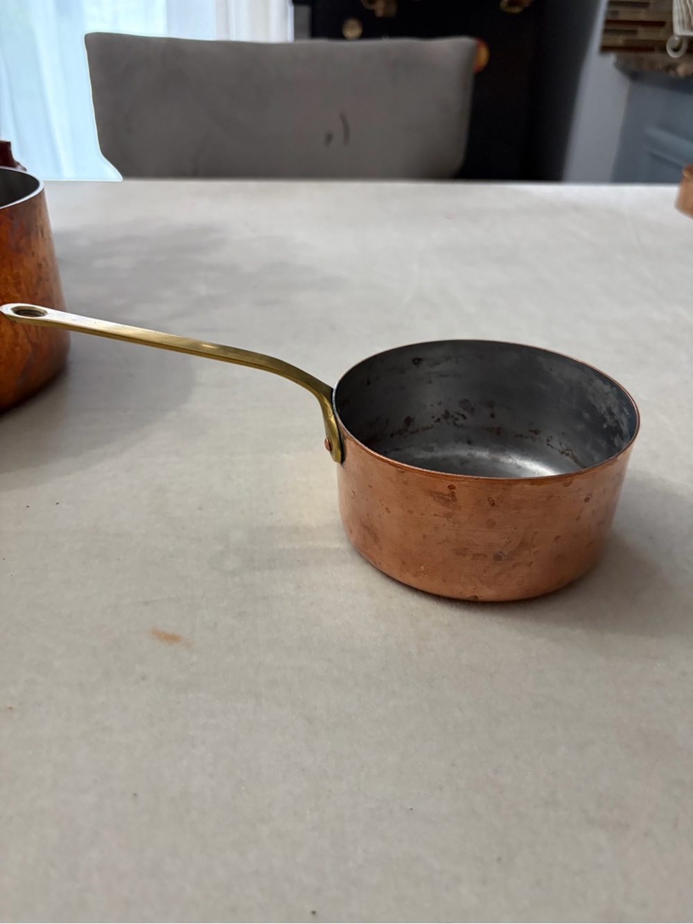 Copper Mini Saucepan with Brass Handle - Copper